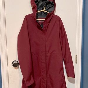 Uniqlo- burgundy/red rain jacket/coat size XS